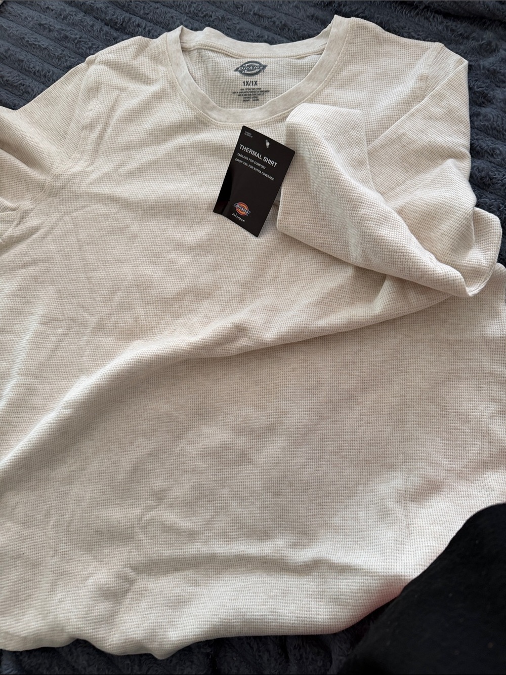 Dickies Waffle-Knit Thermal Shirt in Off-White